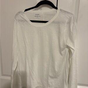 J. Crew White Long-Sleeve Crewneck Tee